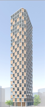 CLTを用いた超高層建築(イメージ)