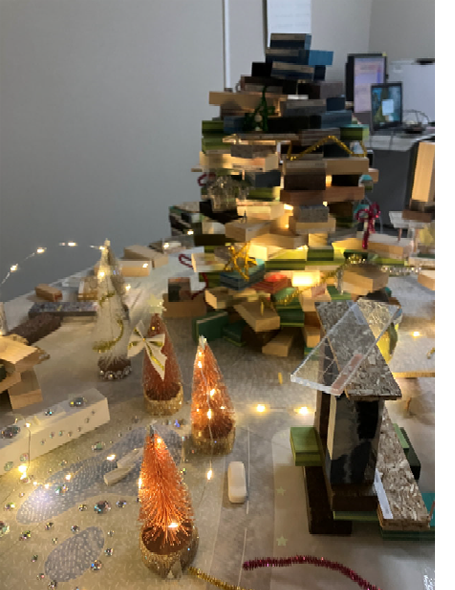 制作した「クリスマスの街」