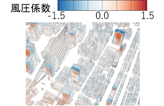 街や建物への風力の予測