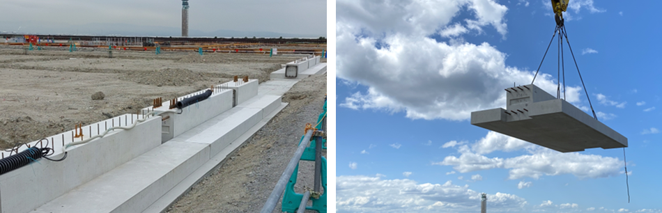 Foundation members of the Event Hall Building of Osaka-Kansai Expo where the developed materials were applied